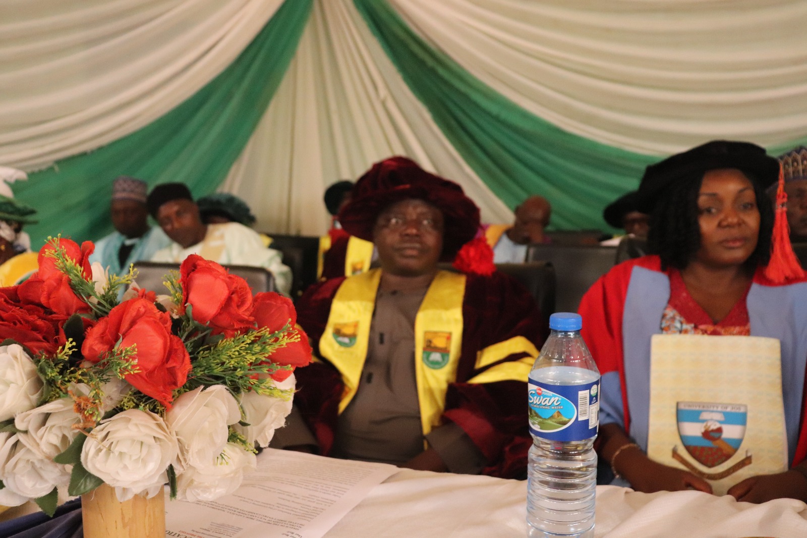 Prof. Lazarus  Maigoro, Provost and Miss Rindap the Representative of the Registrar of the University of Jos
